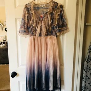 Chicwish gradient pleated mesh tulle dress